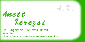 anett kerezsi business card